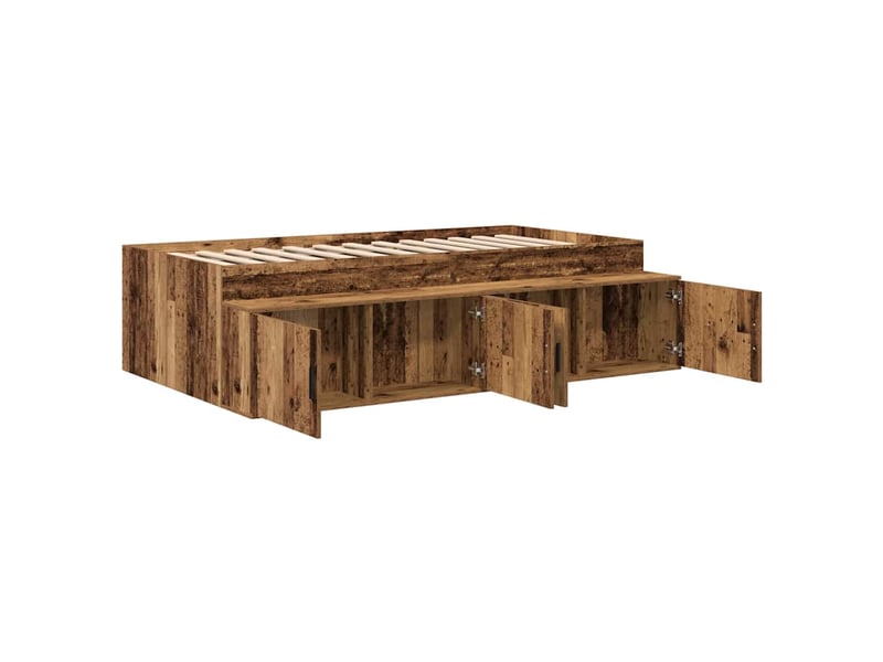  Lit simple- lit adulte -  cadre de lit bois ancien 70 x 190 cm bois d'ingénierie  - Conforama C