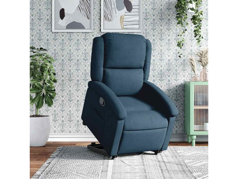  Fauteuil inclinable salon, fauteuil relax bleu velours shl37392  - Conforama D