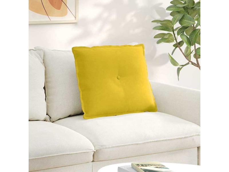  Coussin de dos, coussin de dossier jaune 60 x 50 cm tissu en velours côtelé cf54763  - Conforama B