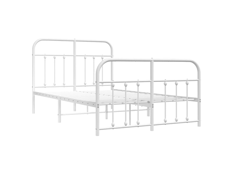  Lit double- lit adulte -  cadre de lit métal sans matelas et pied de lit blanc 120x190 cm  - Conforama B