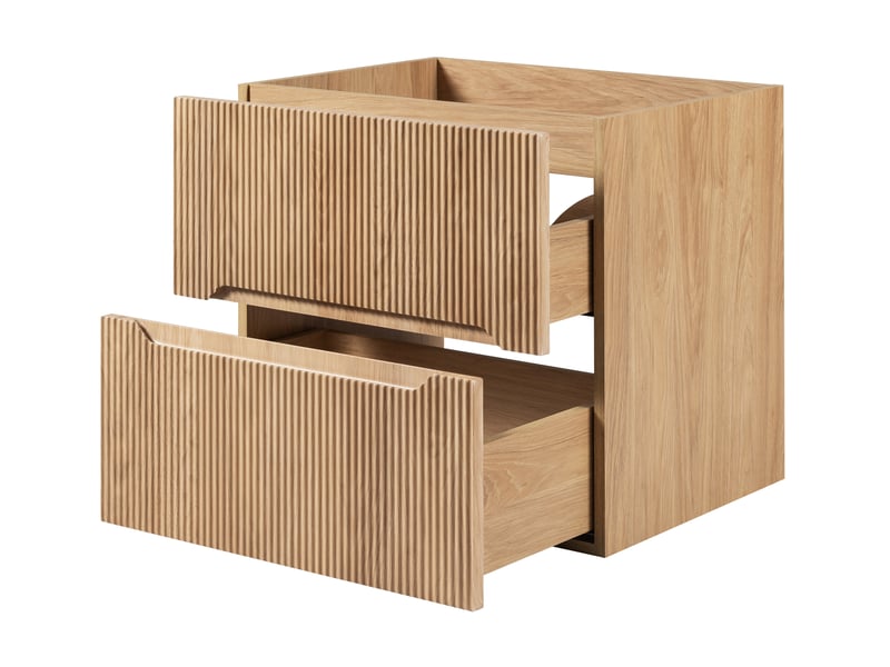  Meuble sous vasque suspendu novo effet chêne hikora 60 cm  - Conforama R