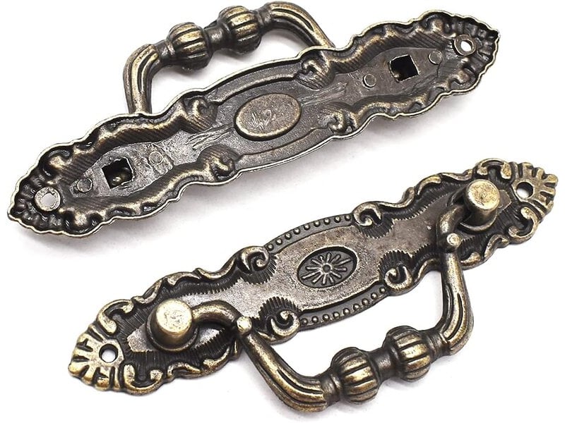 Jeu de 10 poignées en bronze ancien, poignées vintage pour armoires, commodes et meubles de cuisine - Conforama A