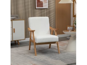 Fauteuil lounge 68x74x82 cm, revêtement en velours de couleur blanc crème, design moderne, canapé une place, scandinave