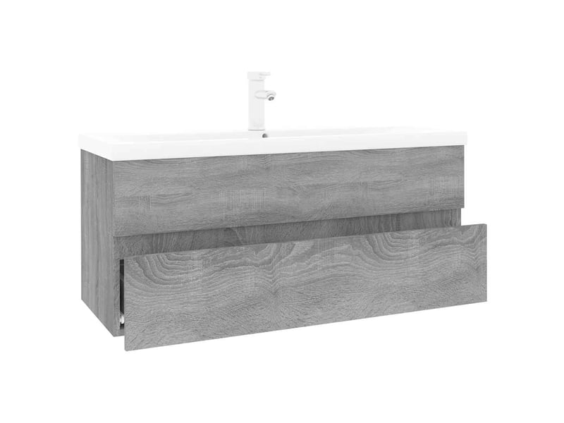 Meuble lavabo avec bassin intégré, armoire de salle de bain sonoma gris bois d'ingénierie cf65567 - Conforama A
