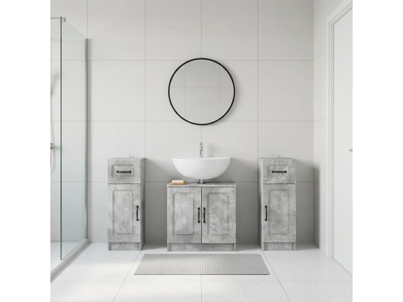 Ensemble de meuble de salle de bain 3 pièces utrecht gris béton cf63519 - Conforama B