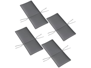 Lot de 4 coussins de chaise extérieur avec attaches et bande réglable, anti-décoloration upf50+, 124x50x5cm, gris