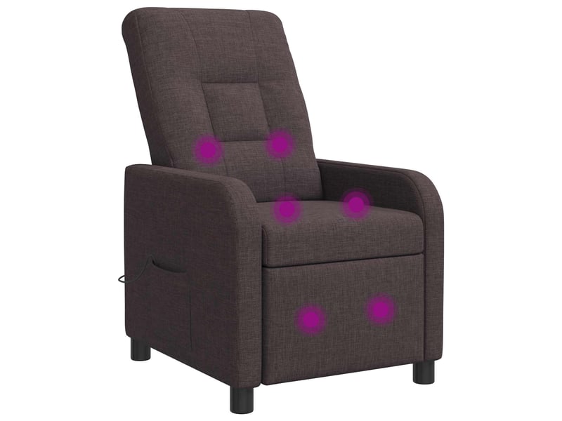  Vidaxl fauteuil de massage inclinable marron foncé tissu  - Conforama A