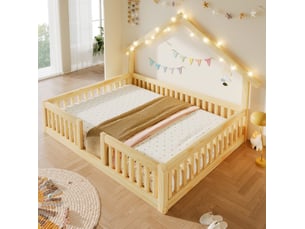 Lit cabane 140x200 cm HAVRYA coloris naturel
