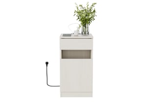 Table de chevet avec prises usb et ac 1 tiroir en mdf 33 x 40 x 61.5 cm