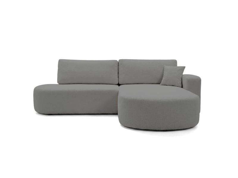 Canapé d'angle max réversible et convertible kiara 5 places en tissu bouclette - gris foncé KIARA - Conforama E