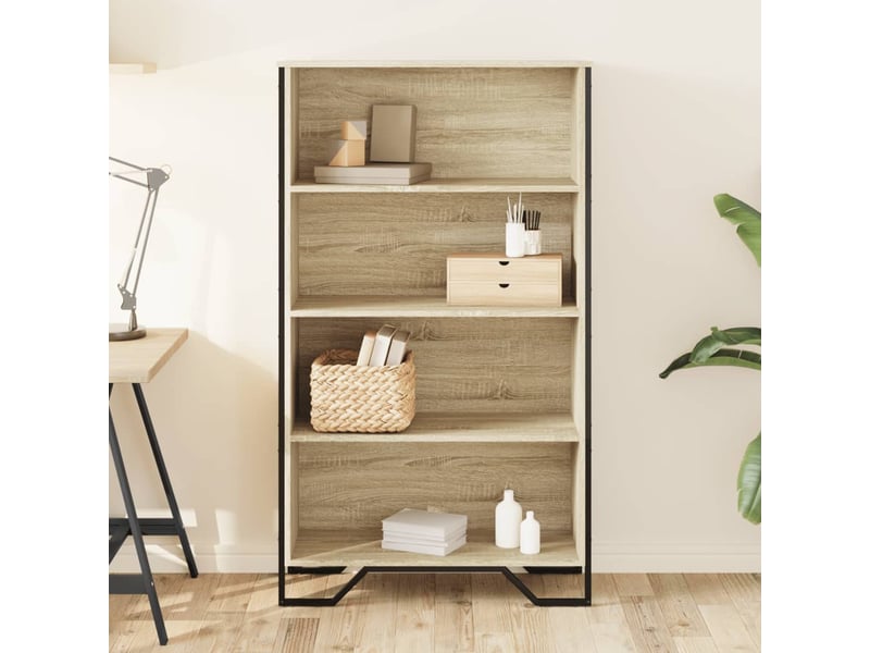  Bibliothèque, meuble de rangement salon chêne sonoma 80x31x137,5 cm bois d'ingénierie  - Conforama C