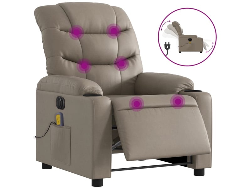  Fauteuil de massage inclinable électrique cappuccino similicuir shl85203  - Conforama A