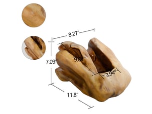 Porte-bouteilles en bois - bois massif - design vintage - dimensions 30x21x18 cm - poids 2.2 kg
