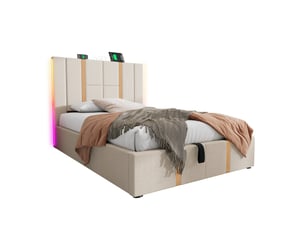 Lit coffre 90x200 cm    coloris beige