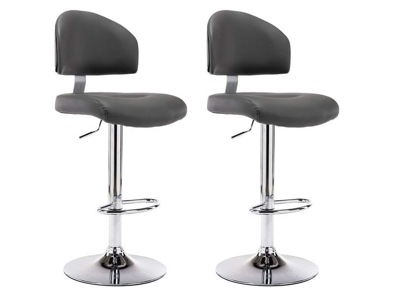  Lot de 2 tabouret de bar, chaise de bar gris similicuir shl98250  - Conforama A