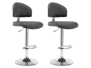 Lot de 2 tabouret de bar, chaise de bar gris similicuir shl98250