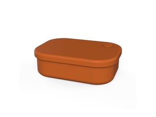 Boîte à lunch en silicone orange, 7,5*5,5*2,8 pouces, allant au micro-ondes, à plusieurs compartiments, hermétique