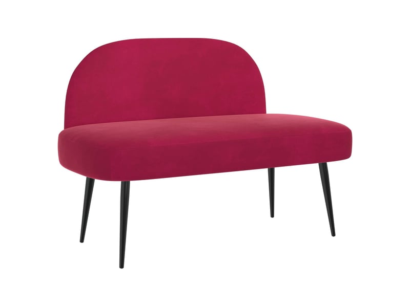  Banc rembourré avec dossier bordeaux 110x60x76 cm velours  - Conforama A