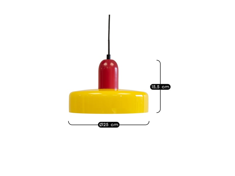  Suspension yori en verre et métal rouge et jaune ø25 cm 62912 - Conforama C