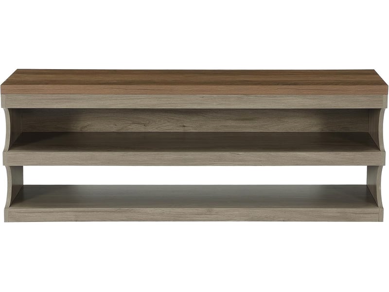  Banc-meuble à chaussures d'entrée de 140 cm, avec étagère à chaussures à trois niveaux. Ce banc-meuble à chaussures est doté de panneaux épais et d'une assise spacieuse  - Conforama A
