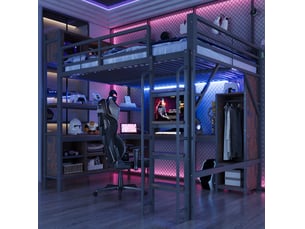 Lit mezzanine 140x200 cm MEUBLIV coloris noir