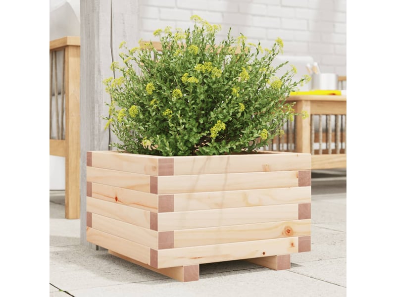  Jardinière - bac à fleurs 40x40x26,5 cm bois de pin massif  - Conforama B