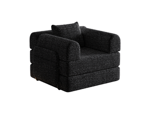 Canapé-lit modulable 1 place 69,8 x 91,4 x 94 cm – noir – rangement d'accoudoir et couchage