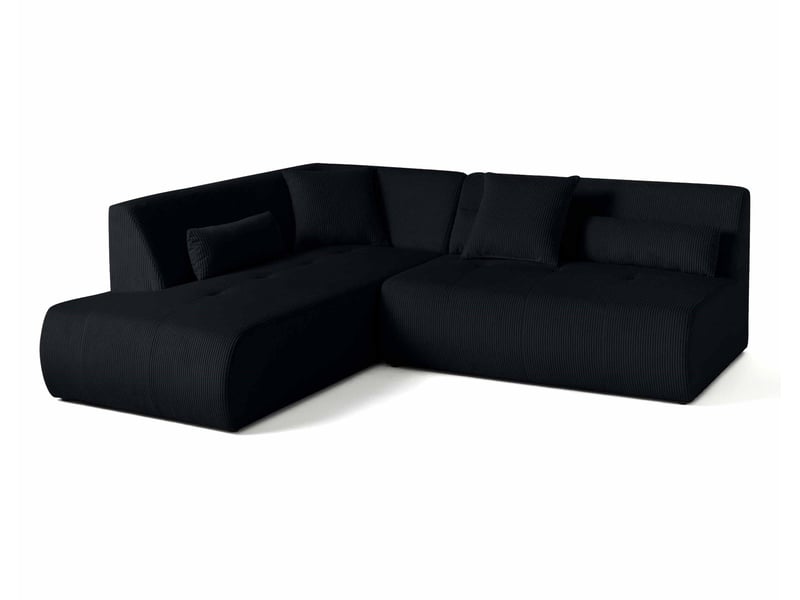  Onyx - canapé modulable d'angle gauche 5 places - en velours côtelé - lisa design - noir ONYX - Conforama D