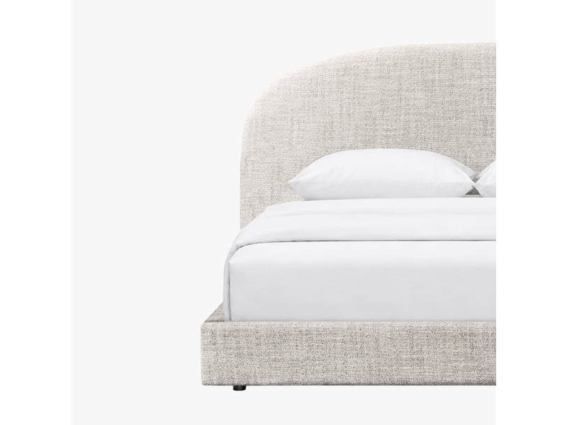  Lit double en tissu beige 180x200 cm  - Conforama C
