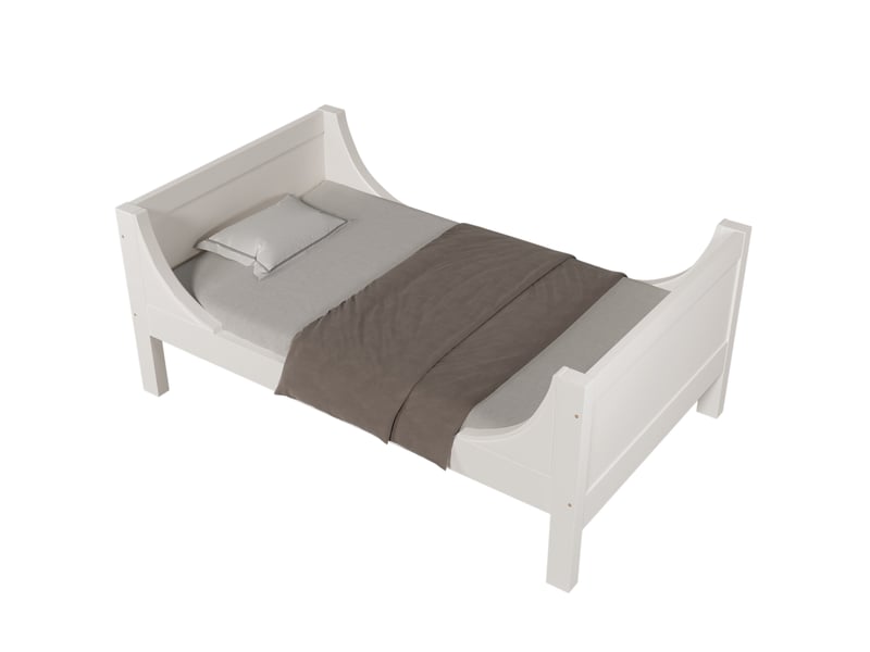  Lit superposé 90x200 cm 2 couchages avec échelle, mdf et bois, blanc, matelas non inclus  - Conforama R