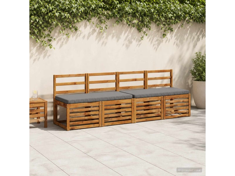  Lot de 2 coussins de banc, coussins d'assise vught 100 % polyester gris cf57981  - Conforama B