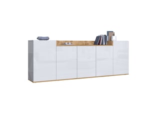 Buffet 5 porte(s)   DMORA Cordele - 200 cm coloris blanc 