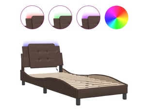 Lit simple 80x200 cm coloris marron