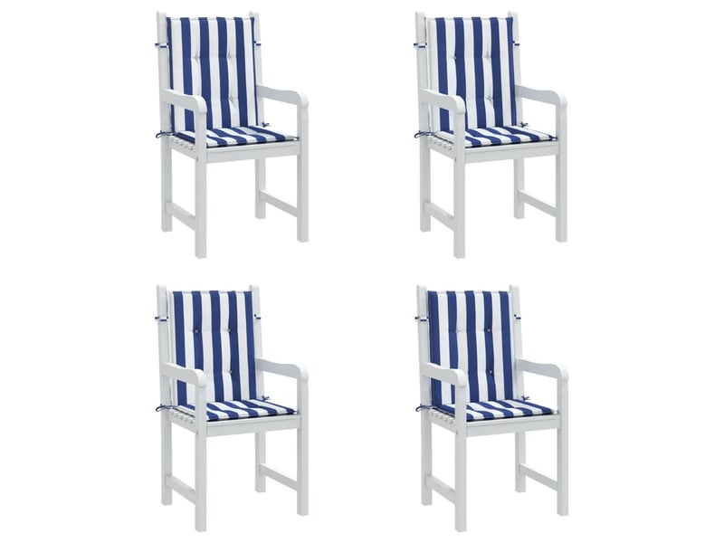  Lot de 4 coussins de dossier,  coussins de dos, bleu et blanc cf59454  - Conforama D