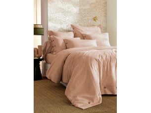 Housse de couette 240 x 220 cm percale de coton 120 fils unie perrine blush