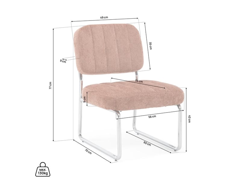  Fauteuil terracotta rembourré pieds chromés et tissu chenille - paola PAOLA - Conforama D