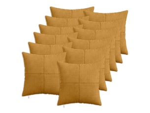 Lot de 12 housses de coussin almelo jaune 40 x 40 cm velours côtelé cf49019