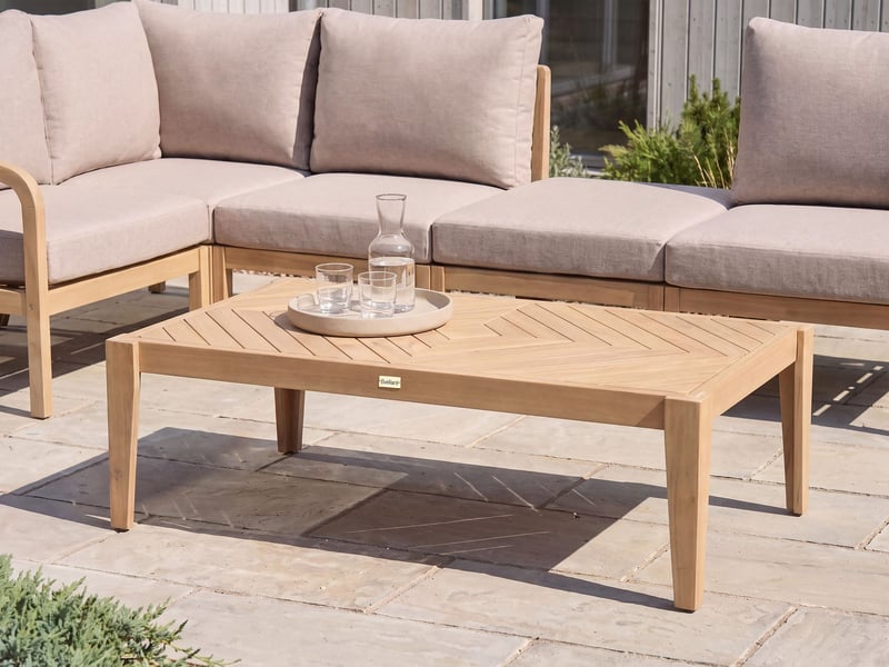  Table basse de jardin rivello 123 cm 68 cm acacia marron clair  - Conforama B