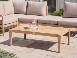 Table basse de jardin rivello 123 cm 68 cm acacia marron clair