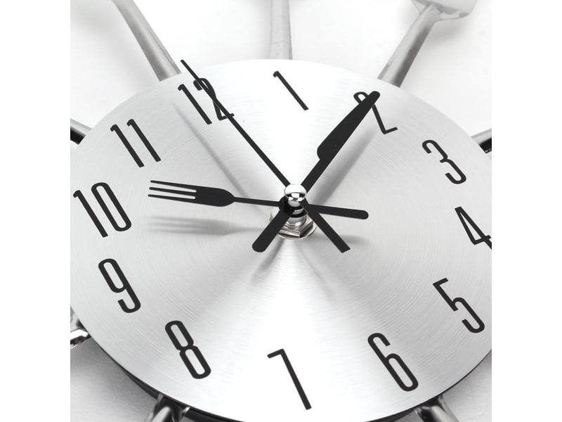  Horloge murale « couverts de cuisine » – horloge murale en métal – mouvement à quartz – horloge créative – 310 mm  - Conforama B