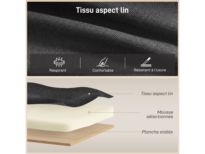 Canapé d'angle convertible, canapé-lit 3 places 192 cm avec méridienne réversible, gris anthracite, rangement caché - Conforama W
