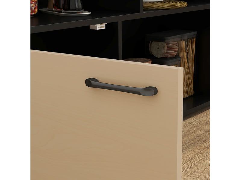 Ensemble table de bar et 2 tabourets, plateau pliant, rangement, noir - Conforama E