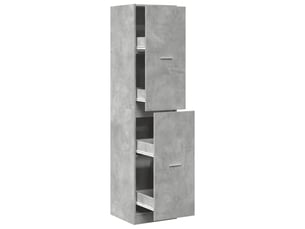 Meuble de rangement, armoire d'apothicaire gris béton 40x41x174,5 cm bois ingénierie