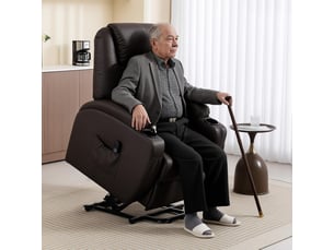 Fauteuil relax électrique  PANGIVO Simili marron