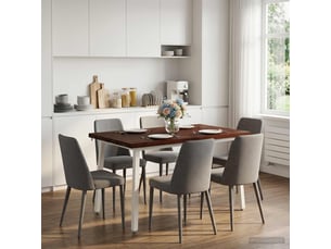 Table à manger moderne 120x80x75 cm bois d'acacia massif marron foncé et blanc shl96762
