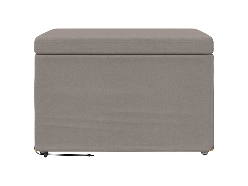  Tabouret bas, ottoman taupe 61x41x40 cm tissu et bois stratifié  - Conforama D