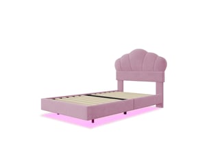 Lit simple 90x200 cm <strong>REDOM</strong>  <strong></strong> coloris rose