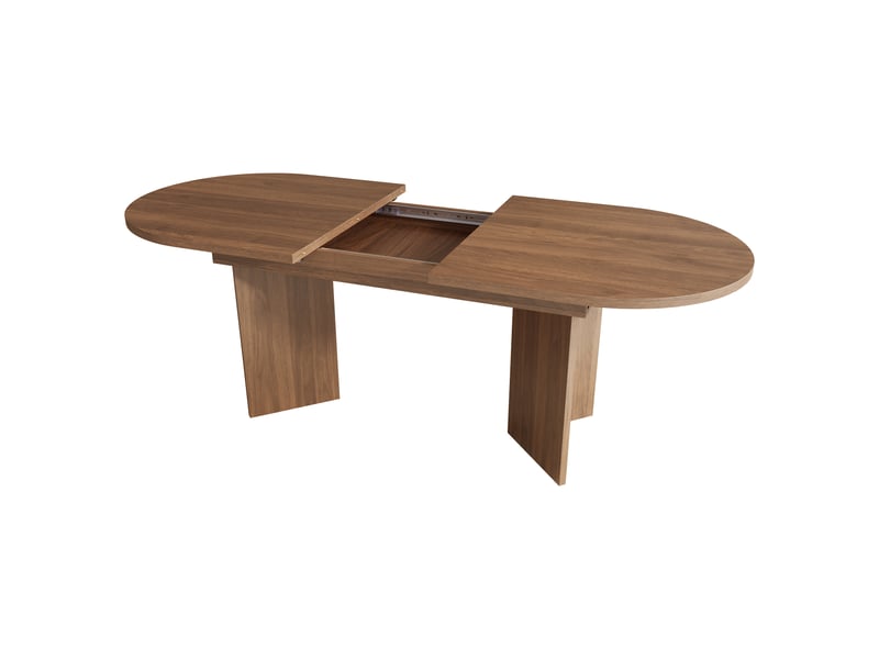  Table à manger extensible 120-160 x 80 cm, 4-6 personnes, angles arrondis, plateau épais, finition noyer Jamama eleni - Conforama A