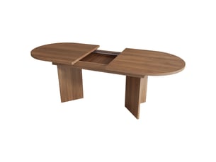 Table à manger extensible 120-160 x 80 cm, 4-6 personnes, angles arrondis, plateau épais, finition noyer