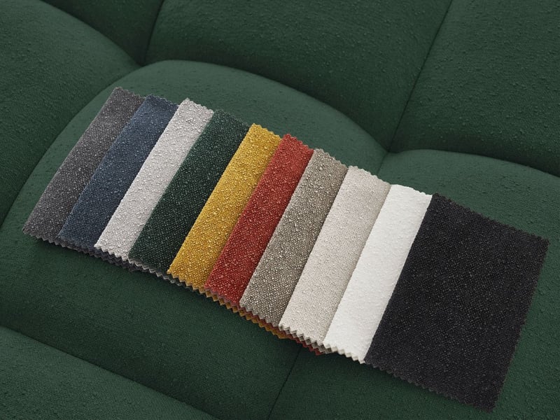 Bobochic canapé droit convertible coffre everest tissu texturé avec pouf vert EVEREST - Conforama C